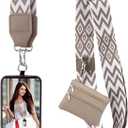 XANGNIER Clip and Go Strap for Phone with Wallet Crossbody, Phone Strap with Zippered Wallet, Adjustable Anti Theft Cellphone Lanyard for Women, Cellphone Chain Accessories,Multicolor 21