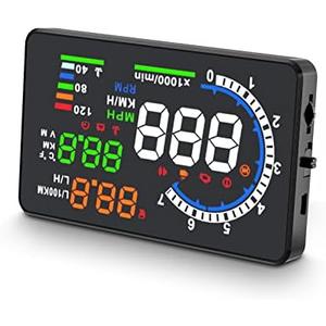 wiiyii Heads Up Display for Cars, Digital Speedometer for Car A8 with OBD Function, 5.5 Inch Large Screen,Speedometer for Car for All Vehicles