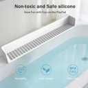 Bathtub Splash Guard PlayPad Shelf Area with Strong Suction Cups, Toy Tray Caddy Holder Storage Over Tub, Bathtub Ledge Guard, No Mess Water, Splash Protection Water Barrier for Bathroom-White