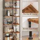 HIGDBFE 6-Tier L-Shaped Corner Bookshelf, 67" Tall Modern Corner Shelf