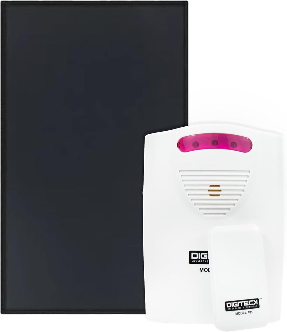 Digiteck Wireless Pressure Mat Doorbell and Alarm Systems, for Home, Flat Security White & Black