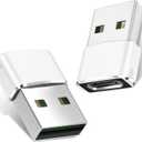 Basesailor USB to USB C Adapter 2 Pack,Type C Female to A Male Cable Converter for Apple Watch Ultra iWatch Series 7 8,iPhone 15 14 13 12 Pro Max Mini,AirPods,iPad 9 Air 4 5,Samsung Galaxy S23 S21 S22 (White)