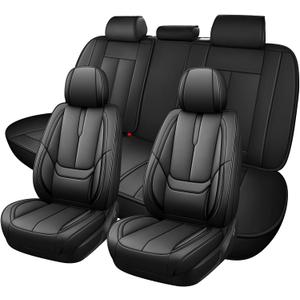 Leather Full Set Seat Covers for Subaru Crosstrek 2016-2026, Black