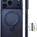 TORRAS Ostand Magnetic for iPhone 17 Pro Max Case, Fit for MagSafe, Sturdy Stand, Military Grade Drop Tested, Camera Control, Translucent Slim Soft Edge Case for iPhone 17 Pro Max 6.9", Blue