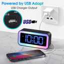 Cadmos Loud Alarm Clock for Bedrooms with Dynamic RGB Night Light,Heavy Sleepers Adults,Dual Alarm,Dimmer,USB Charger,Small Bedside Digital Clock with Led Display for Kids,Teens,Seniors (Black)