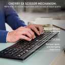 Cherry Stream Comfort Desktop Wireless Keyboard and Mouse | USB SX Scissors Mechanism | Whisper-Quiet Silent | Keystroke (Black, Desktop Combo) 