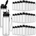 Mifoci 72 Pcs Plastic Water Bottles Bulk 17 oz, Clear,Black