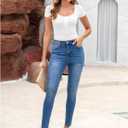 LookbookStore Skinny Jeans for Women Trendy High Waist Slim Fit Comfort Jeggings Jeans Stretchy Denim Pants Work Casual (Blue, XS)