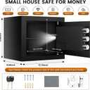 Home Safe Box, Safes with Fireproof Waterproof Bag, 9.84'' H Anti-Theft Digital Security Lock Box with Smart Alert System, Removable Shelf, Mute Function, Document Safes for Jewelry