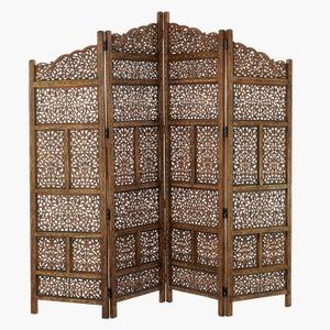 Deco 79 Traditional Wood Multi-Panel Room Divider, 72" H x 80" L, Textured Brown Finish, Oil Rubbed Bronze Finish, Model:34006