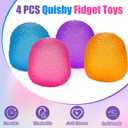 4PCS Stress Balls,Squishy Fidget Toys for Kids and Adults, Super Solid Sugar Balls for Classroom Prize Favors Easter Basket Stuffers & Easter Gifts