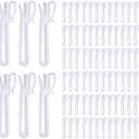 12 Pcs Plastic Curtain Hooks, Adjustable Pinch Pleat Hooks, Ratchet System Pinch Pleat Curtain Hooks for Window Curtain, Door Curtain and Shower Curtain (85mm/3.35inch)