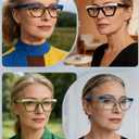 Oversized Reading Glasses Women Ladies Blue Light Blocking Wide Large Computer Readers 4 Pack Anti Eyestrain/UV/Glare