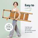 WOA WOA 4 Step Ladder, Ladders for Home, Anti-Slip Pedals, Aluminum Step Stool Foldable, Lightweight to Move, Ease of Storage, Reach 9ft for Closet Kitchen Library, Hold 300lbs - Wood Grain