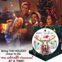 2 x Tiny Detalles Moose Ornaments for Christmas Tree 2025, Moose Gifts for Women Men, Xmas Gifts for Animal Lovers, Ceramic Ornament, Keepsake Ornaments Hanging Christmas Decorations