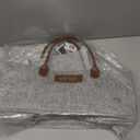 Rae Dunn Baby Diaper Caddy Organizer, Nursery Storage for Changing Table and Car, Portable Basket for Items, Shower Gifts, Grey Felt With Leather Handles, Large