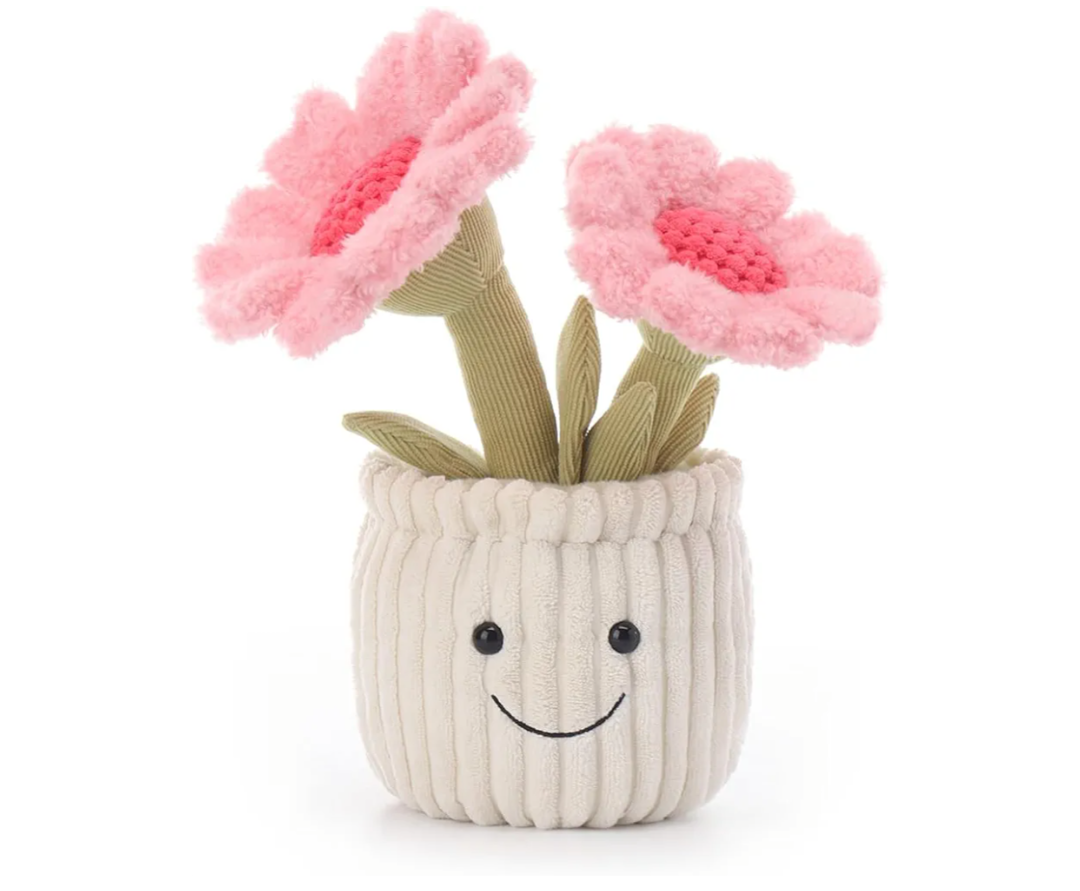 Apricot Lamb Soft Sunflower Plant Plush Toy, Stuffed Pink Flower for Kids, Soft Cute Plush Toys for Baby Girl and Boy, Fluffy Potted Sunflower