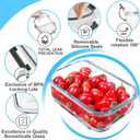 VERONES 5 Pack 36 OZ Glass Meal Prep Containers, Airtight Glass Lunch Containers Set, Glass Food Storage Containers with Lids,Exclusive of BPA, for Microwave, Oven, Freezer & Dishwasher Friendly,Grey