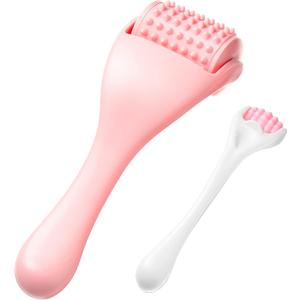 Tondiamo 2 Pcs Muscle Roller Stick Fascia Body Cellulite Face Muscle Massage Roller Manual Massage Tools for Muscles Relief Neck Arm Back Leg Body Roller Deep Trigger Points Release Roller (Pink)