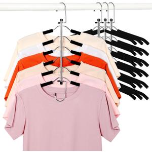 TOPIA HANGER Clothes Hanger Space Saving, 6 Tier Shirt Coat Hangers Space Saving No Bump Shoulder Hangers with No Slip Foam Padded Hangers Organizers and Storage for Men and Women 4 Pack-CT65B