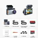 4K Dual Channel Dash Cam Front and Rear, Free 64GB Card Included, 5.8GHz WiFi Dash Camera for Cars, Built-in GPS, G-Sensor, 170Wide Angle, 3" IPS Screen, 24H Parking Mode, Support 512GB Max