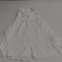 Womens Strapless Mini Dress Twist Knot Front Cut Out Babydoll Dress Smocked Backless Ruffle Hem Tube Dresses (Small, White)