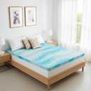 Memory Foam Mattress Topper Twin XL - 3 Inch Gel Infused Bed Toppers, Pressure Relief Mattress Pad for Dorm Room, CertiPUR-US Certified (Blue)