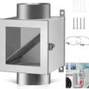 Metal Dryer Lint Trap, 4-inch Dryer Lint Catcher for Electric Clothes Dryer, Includes 2 Stainless Steel Clamps,Easy Maintenance (Metal)