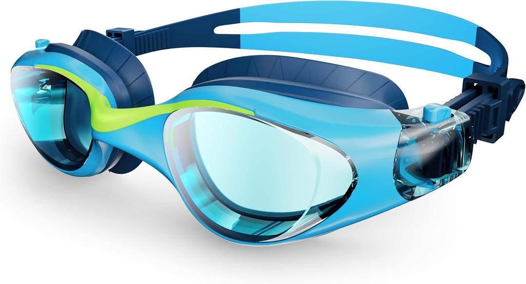 Swim Goggles for Kids 6-14, Anti-Fog UV Protection Clear Swimming Goggles, Leakproof Pool Swim Goggles for Boys Girls