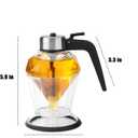DIYOHFE Honey/Syrup Dispenser -Premium No Drip Design, Elegant Diamond Shape with STAINLESS STEEL TOP,Clear Glass Honey Container8oz