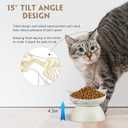6 Pack Ceramic Raised Cat Bowl, 15 Tilted Anti-Vomiting Cat Food Dish, 5.6 Inch Wide Opening for Stress-Free Eating, Detachable Elevated Feeder for Senior Cats, Kittens, Small Dogs