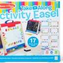 Melissa & Doug Take-Along Double-Sided Wooden Tabletop Activity Art Easel; Portable Travel Toy with Whiteboard, Chalkboard, Arts and Crafts Accessories - FSC Certified