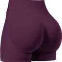 VOYJOY Women Workout Impact Shorts 3.6"/ 4.5"/ 6" Scrunch Butt Lifting Gym Seamless Booty Biker Shorts (X-Small, Black Cherry)