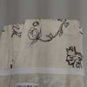 Farmhouse Floral Linen Shower Curtain, Vintage Black Pattern Rustic Shower Curtains for Bathroom, Tan Taupe,72x78