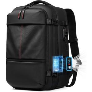 Vacuum Seal Backpack Travel with Built-in Pump 80L Expandable Travel Backpack with Vacuum System, TSA Lock Water Resistant Carry-On Backpack (Black)