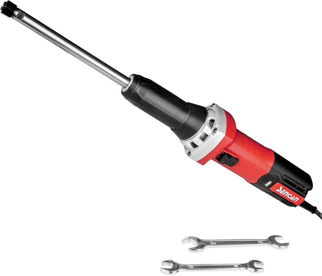 6" Extra Long Extension Electric Die Grinder, 1/4" Variable Speed Corded Power Die Grinder, Heavy Duty Die Grinder Tool for Metal Grinding, Polishing, Deburring, Welding Repair, 10000-33000 RPM
