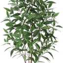 Ferrgoal Artificial Eucalyptus Tree5FT UV Resistant Fake Outdoor Plants,Artificial Plants Indoor with White Planter,Silk Leaves,Faux Tree for Home Decor Floor Porch Liveing Room