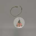 Pink Bow Christmas Tree Ceramic Ornament, Cute Holiday Decor, Feminine Christmas Ornament for Girls, Pink Themed Tree Decoration Gift