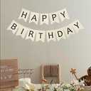 Black Burlap Happy Birthday Banner, Reusable Happy Birthday Sign Garland, Burlap Banner For Kids And Adults Great For Rustic Birthday Party Decorations (Black)