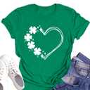 tiorhooe St Patricks Day Shirts for Women Funny Irish Shamrock Tshirts Lucky Clover St Paddy's Gifts Tee Tops