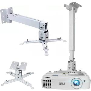 Coret Projector Drop Ceiling Mount, Universal Hanger Wall Mount Shelf Holder, Adjustable Height Pole Mount for Epson Optoma Benq, Holds up to 33 lbs (White)