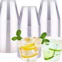 RACETOP 9 oz Clear Disposable Plastic Cups 100 Pack, Clear Plastic Cups Tumblers, Heavy-duty Party Glasses, Disposable Cups