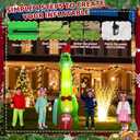 13FT Dinosaur and Santa Surfing Outdoor Inflatable Decoration with LED Lights, Suitable for Christmas Yard and Lawn Decorations