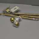 ENJOYBASICS No Drill Curtain Rods for Window 28 to 47 Inches, 5/8 Inch Diameter Renter Friendly Drapery Rod with Adhesive Brackets without Drilling, Adjustable from 27 to 52 Inches, Gold