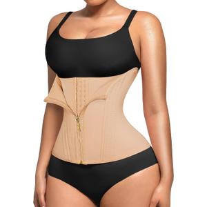 Lover-Beauty Waist Trainer for Women Corset Shapewear Tummy Control Workout Waist Cincher Body Shaper Girdle (Beige, M)