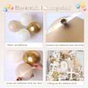 Baptism Decorations First Communion Decorations Balloons Kit,146 Pcs White Sand Gold Matte Neutral Nude Balloons for First Holy Communion Decorations God Bless Christening Party Birthday Supplies