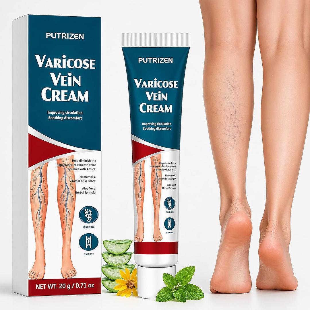 Varicose Veins Cream for Legs, Arnica, Witch Hazel & MSM, 1 Pack | Peppermint & Aloe Vera, Fast-Absorbing Non-Greasy Formula for Spider Veins and Daily Care of Heavy, Tired Legs