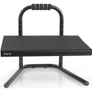VIVO Ergonomic Height Adjustable Foot Rest Relief Platform, Elevated Stool for Comfortable Sit to Stand Workstation, Non-Slip Surface, Portable, Home Office Classroom Use, Black, STAND-FT01 VIVO Ergonomic Height Adjustable Foot Rest Relief Platform, Elevated Stool for Comfortable Sit to Stand Workstation, Non-Slip Surface, Portable, Home Office Classroom Use, Black, STAND-FT01