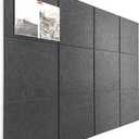 Large Cork Board Alternative - 12-Pack Felt Wall Tiles with Safe Removable Adhesive Tabs, Cork Wall Tiles Bulletin Board Home Office Essentials - (Gray Black)
