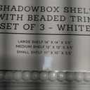 Shadowbox Shelf With Beaded Trim Set Of 3 White